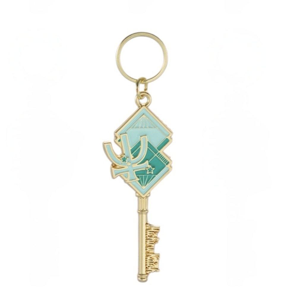 Sailor Neptune Michiru Kaiou Gold Turquoise Key Shaped Keychain